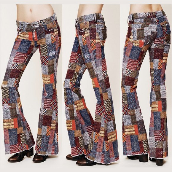Free People Denim - RESERVED Rare Free People Patchwork Corduroy Flare Size 27
